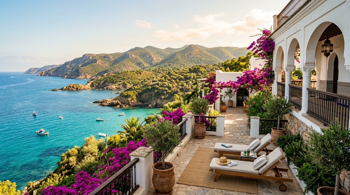 Algerian coastal vacation backdrop